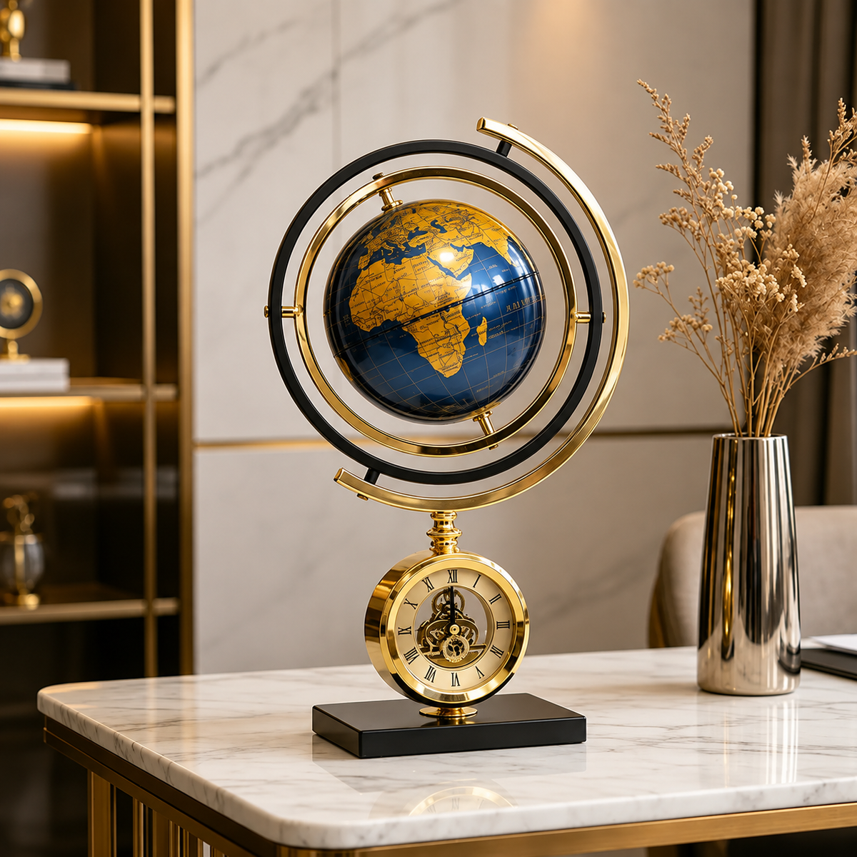 Atlas Globe Clock