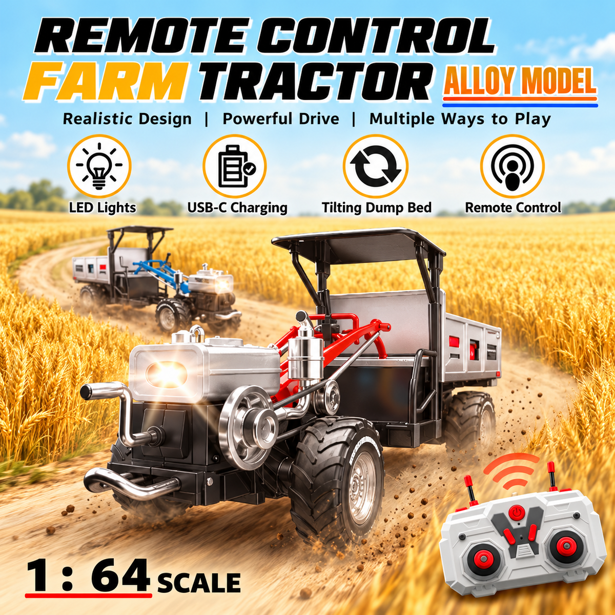 RC Farm Tractor with Dump Bed