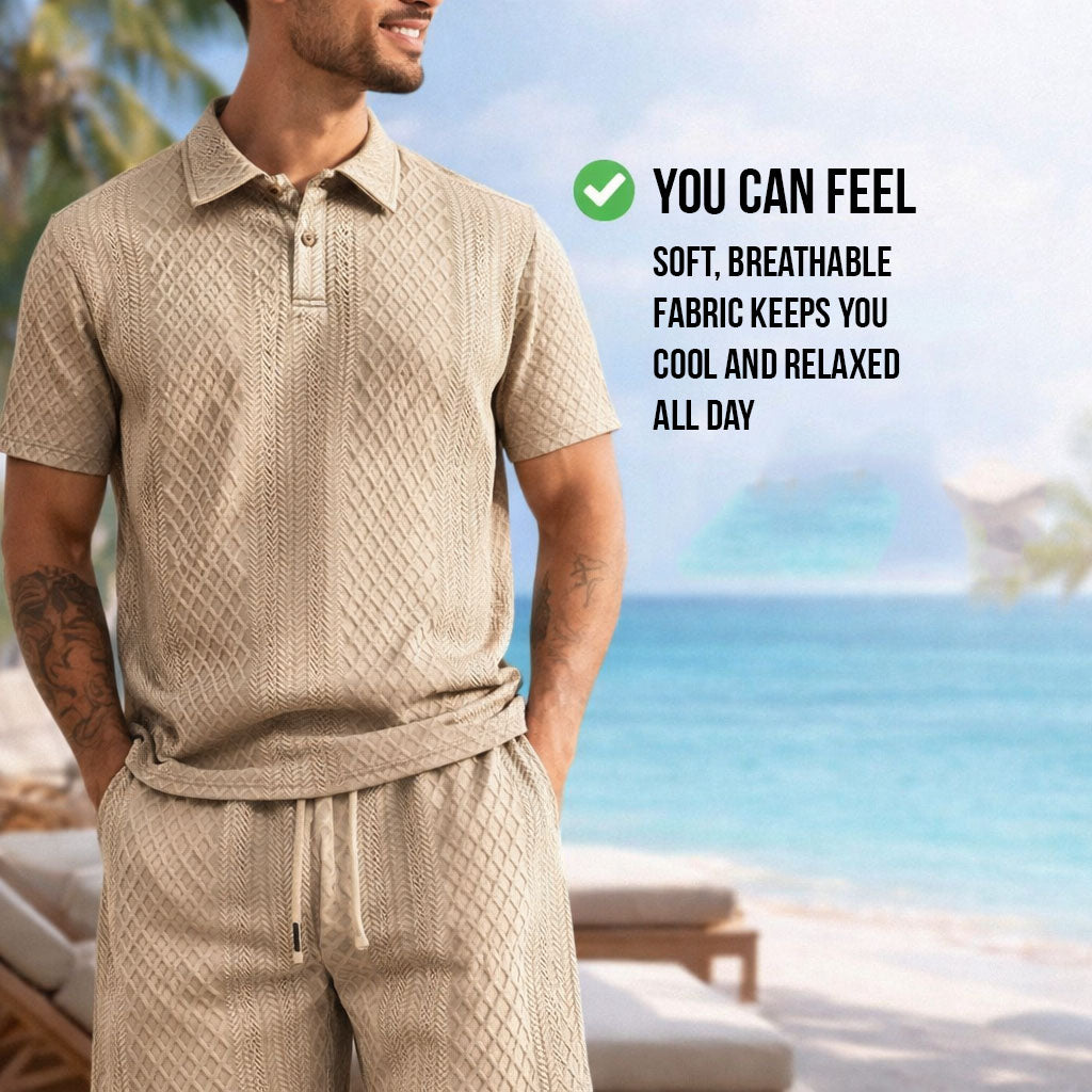 Textured Polo Set