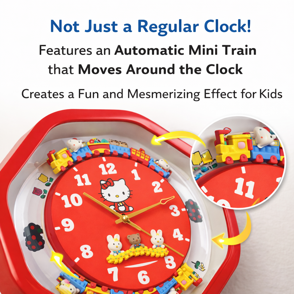 Hello Kitty Train Clock