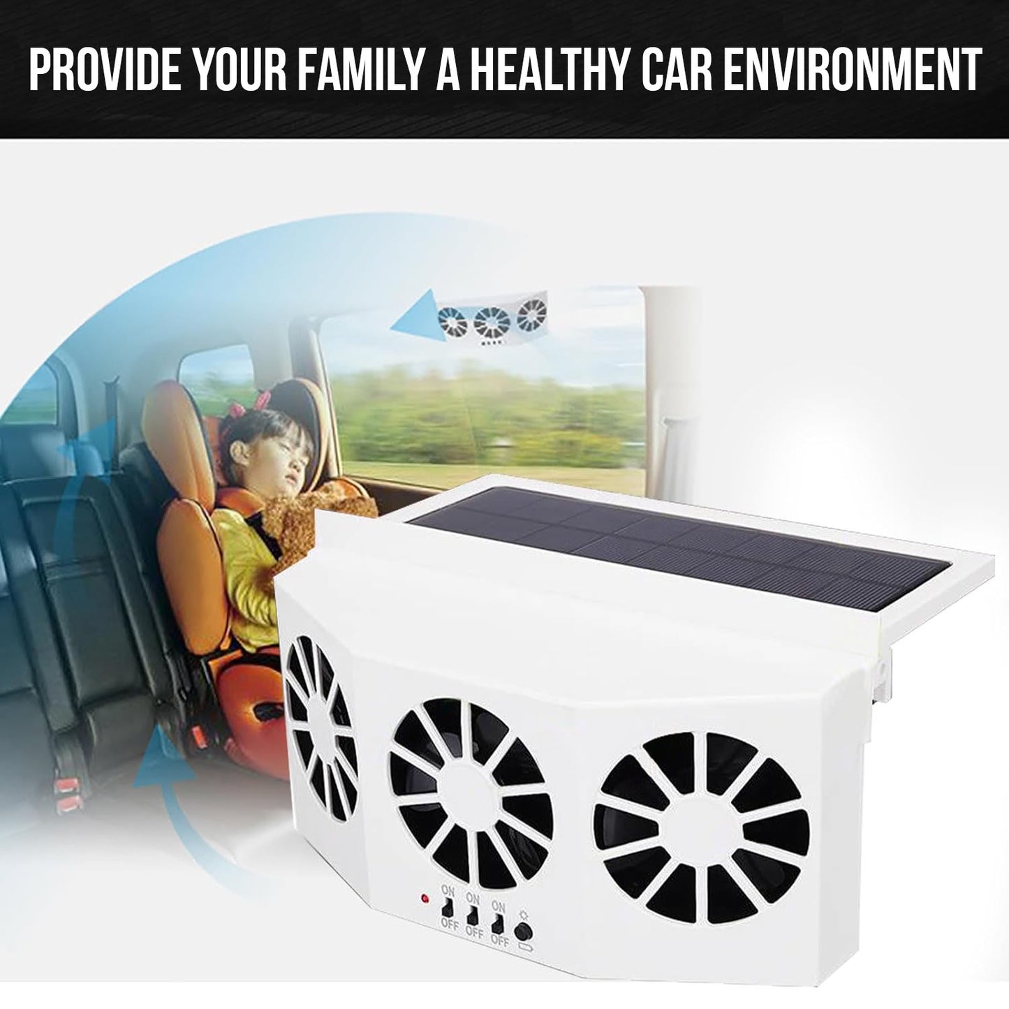 Solar Car Vent Fan
