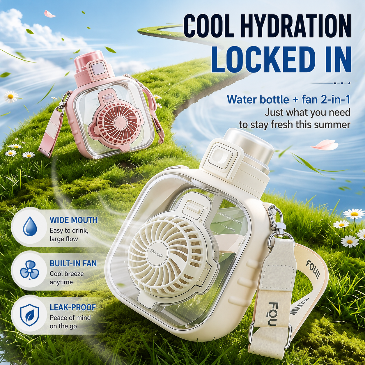 Fan Water Bottle