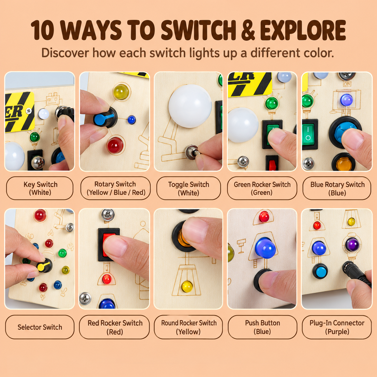 Wooden LED Busy Board