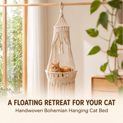 Macrame Hanging Cat Bed