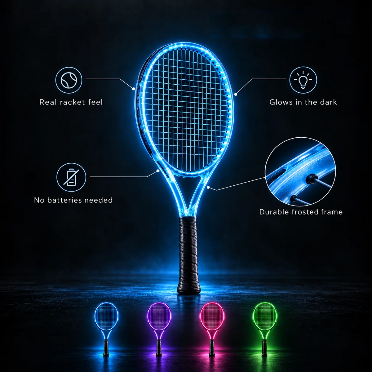 GlowServe LED Tennis Racket
