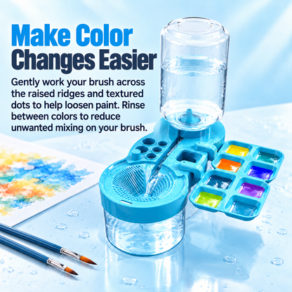 Paint Brush Rinser with Color Palette