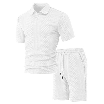 Textured Polo Set