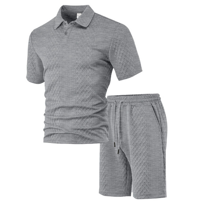Textured Polo Set