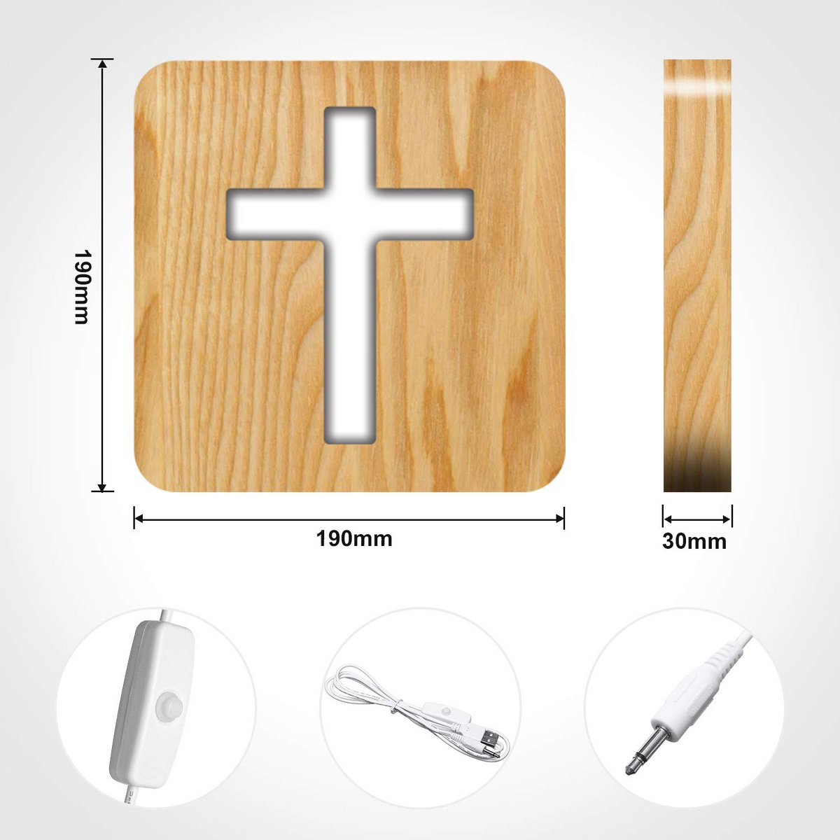Wooden Cross Light