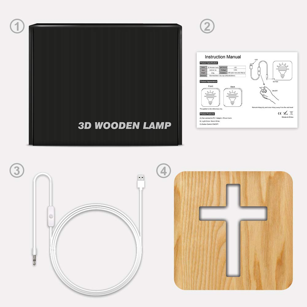 Wooden Cross Light