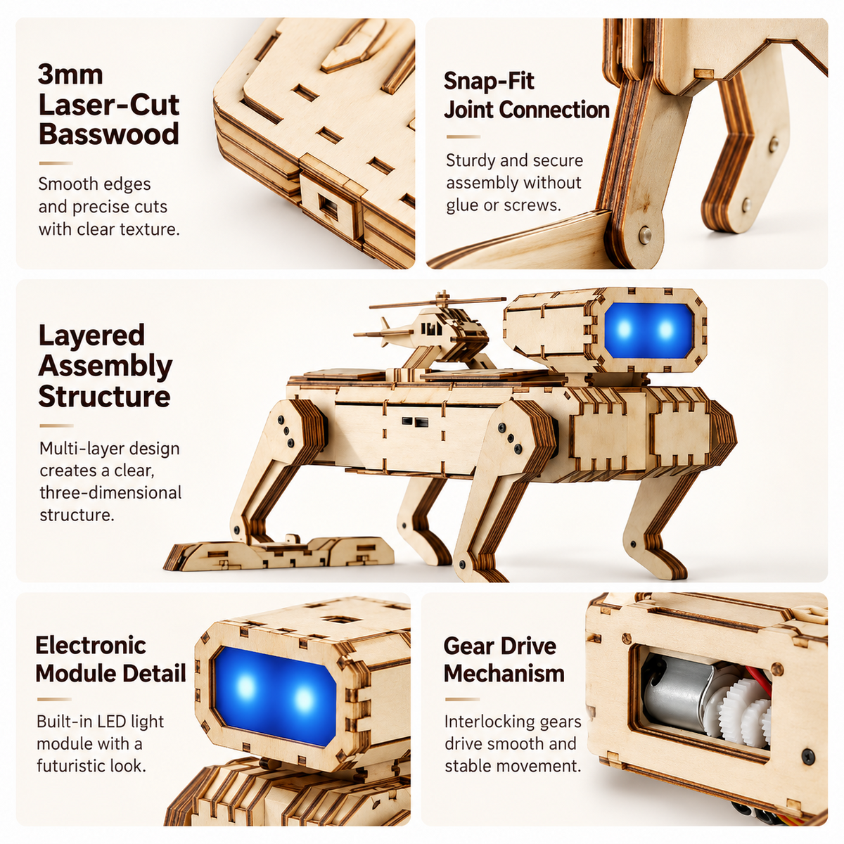 DIY Wooden Robot Dog Kit