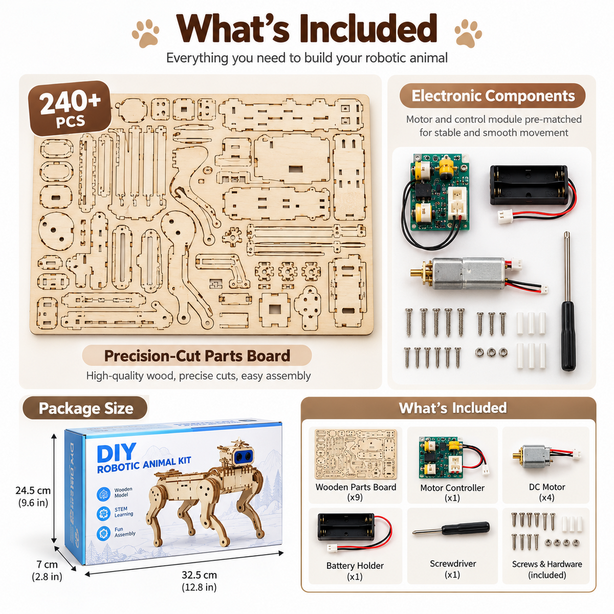 DIY Wooden Robot Dog Kit