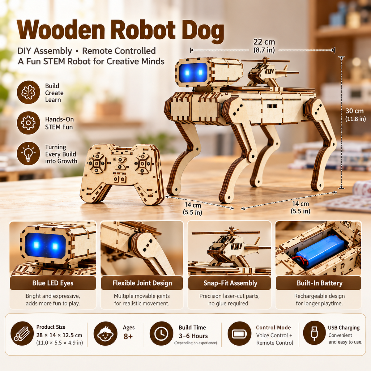 DIY Wooden Robot Dog Kit