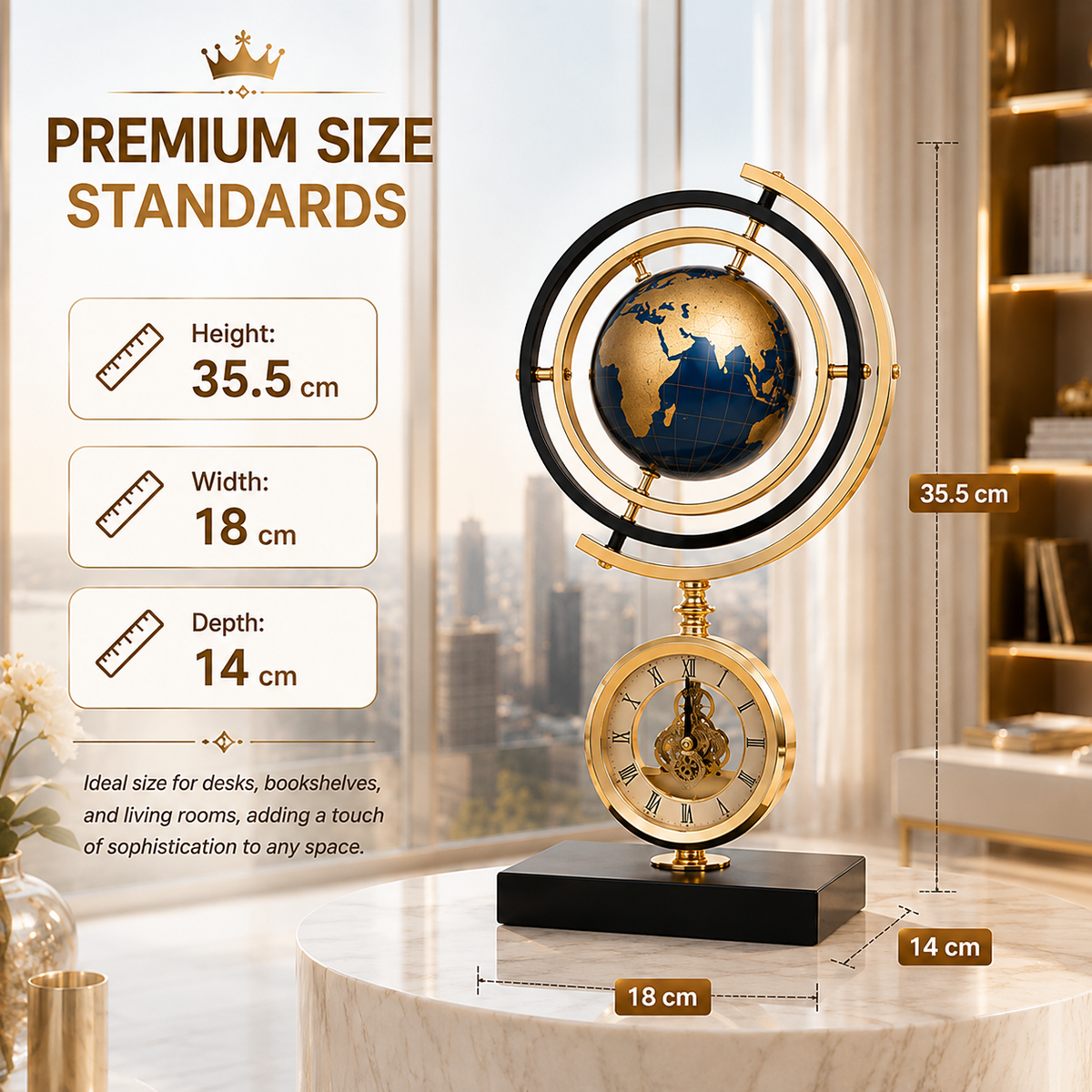 Atlas Globe Clock