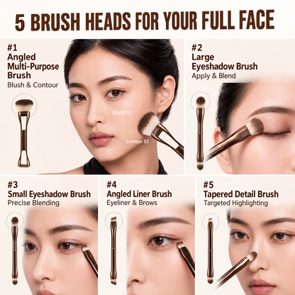 5-in-1 Magnetic Makeup Brush