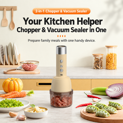 2-in-1 Chopper & Vacuum Sealer.