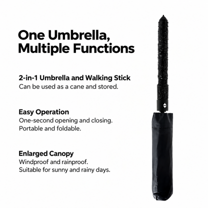2-in-1 Walking Stick Umbrella