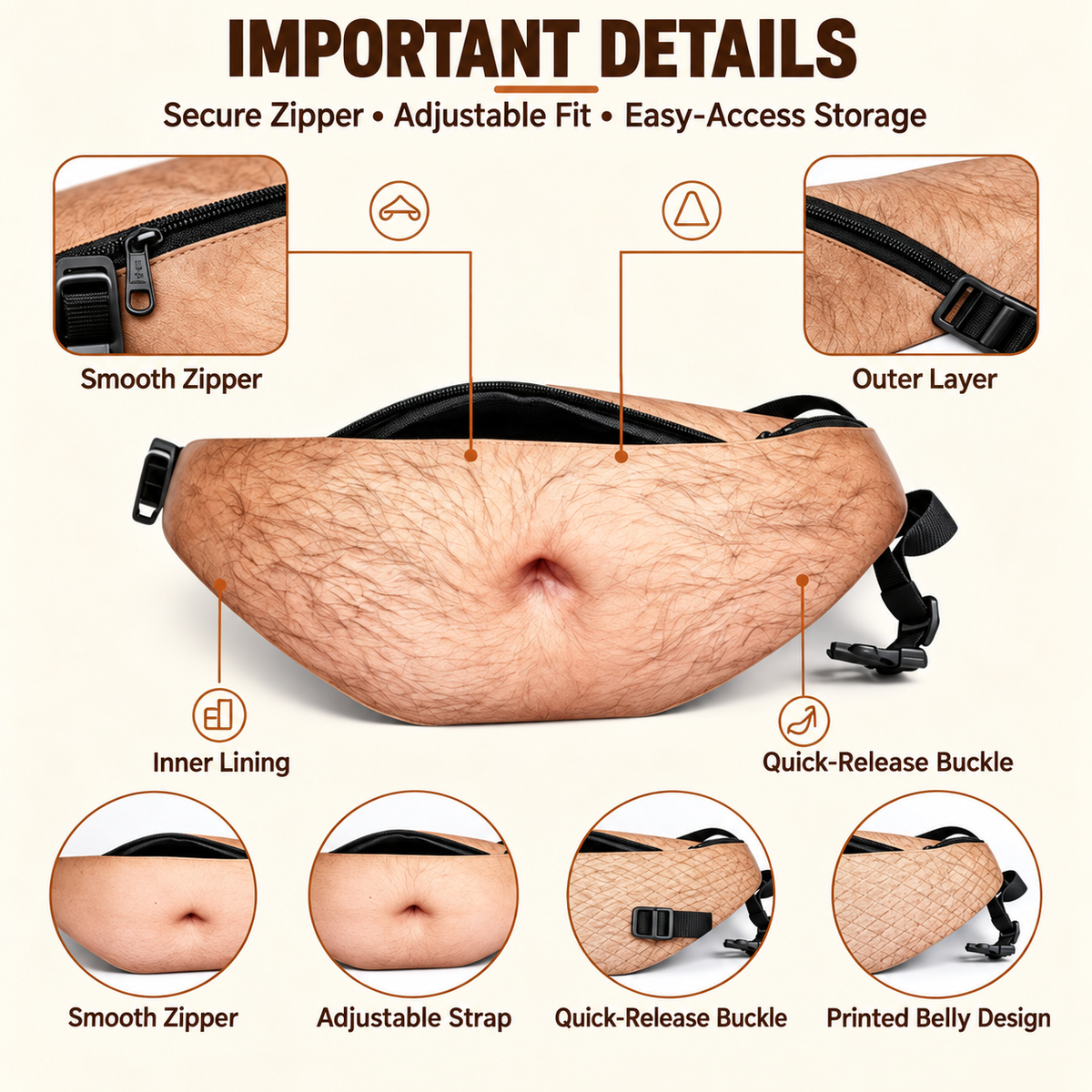 Funny Belly Waist Pack