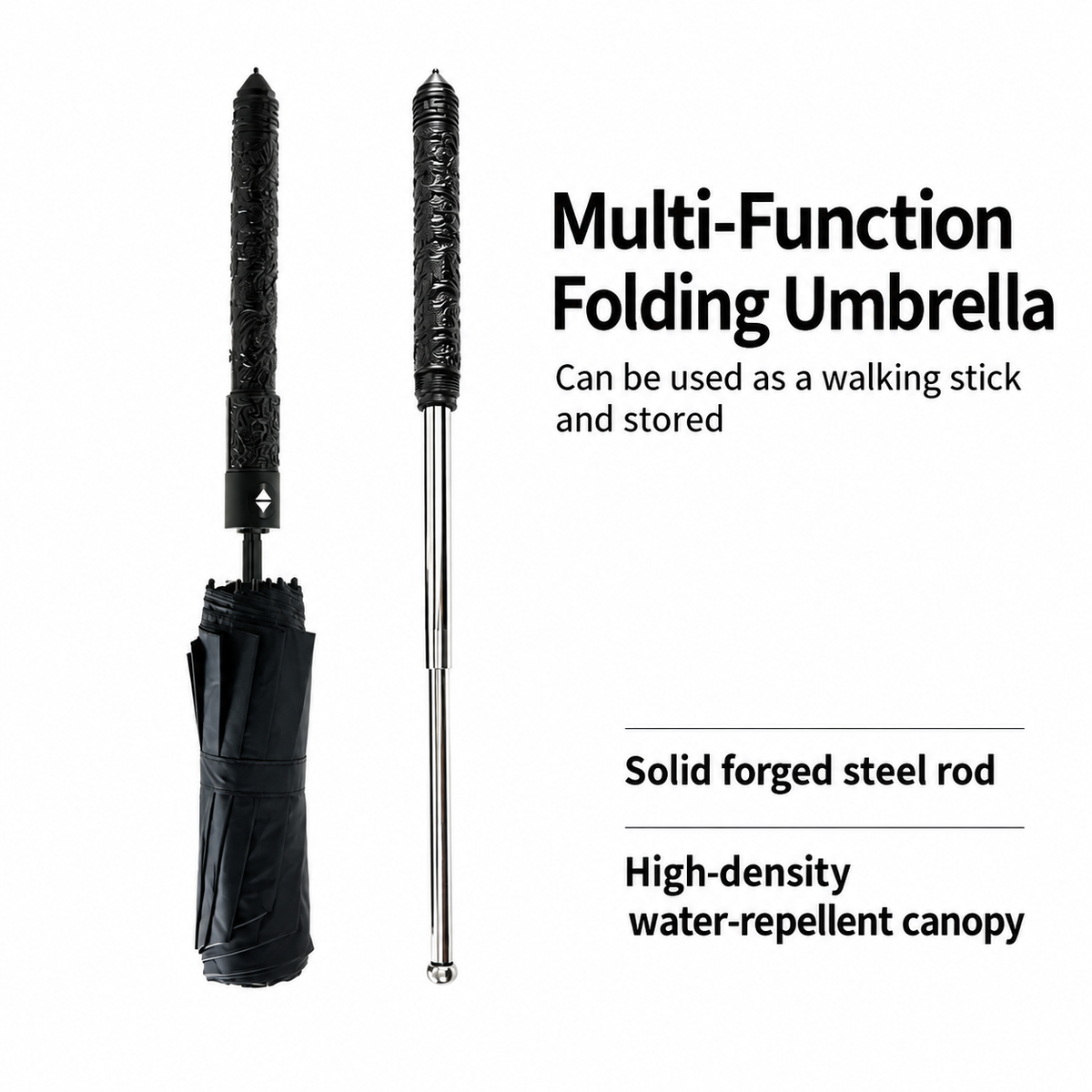 2-in-1 Walking Stick Umbrella