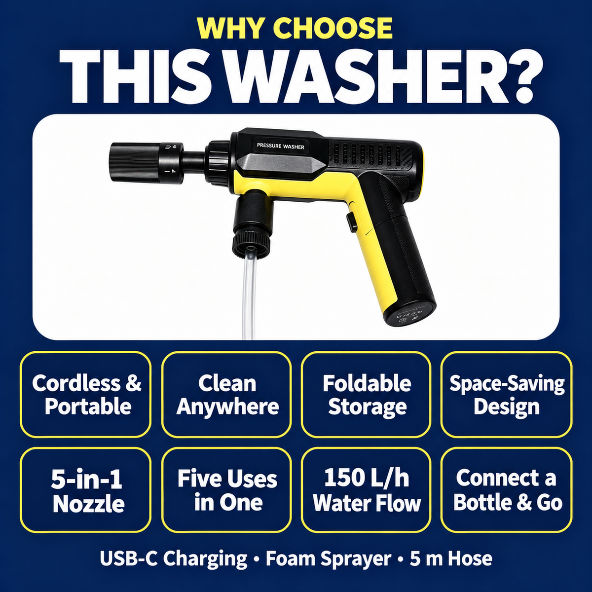 Foldable Cordless Pressure Washer
