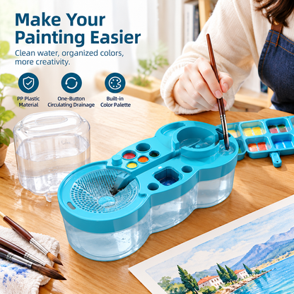 Paint Brush Rinser with Color Palette