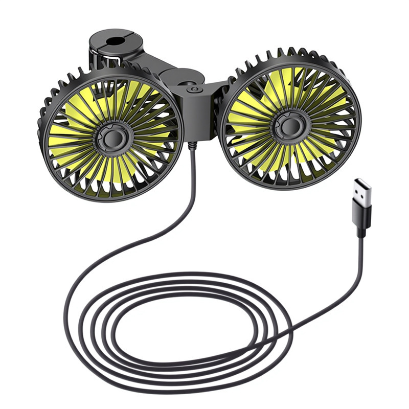 Dual-Head Car Fan