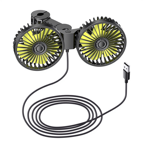 Dual-Head Car Fan