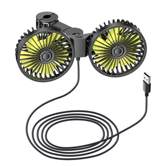 Dual-Head Car Fan