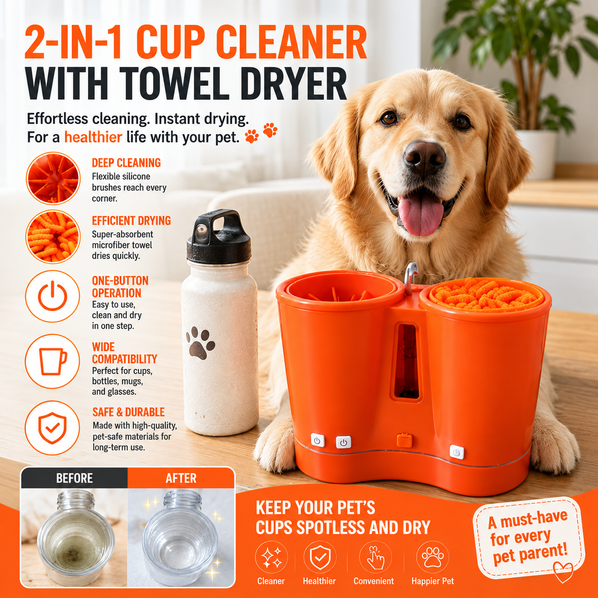 Pet Cup Cleaner 2-in-1