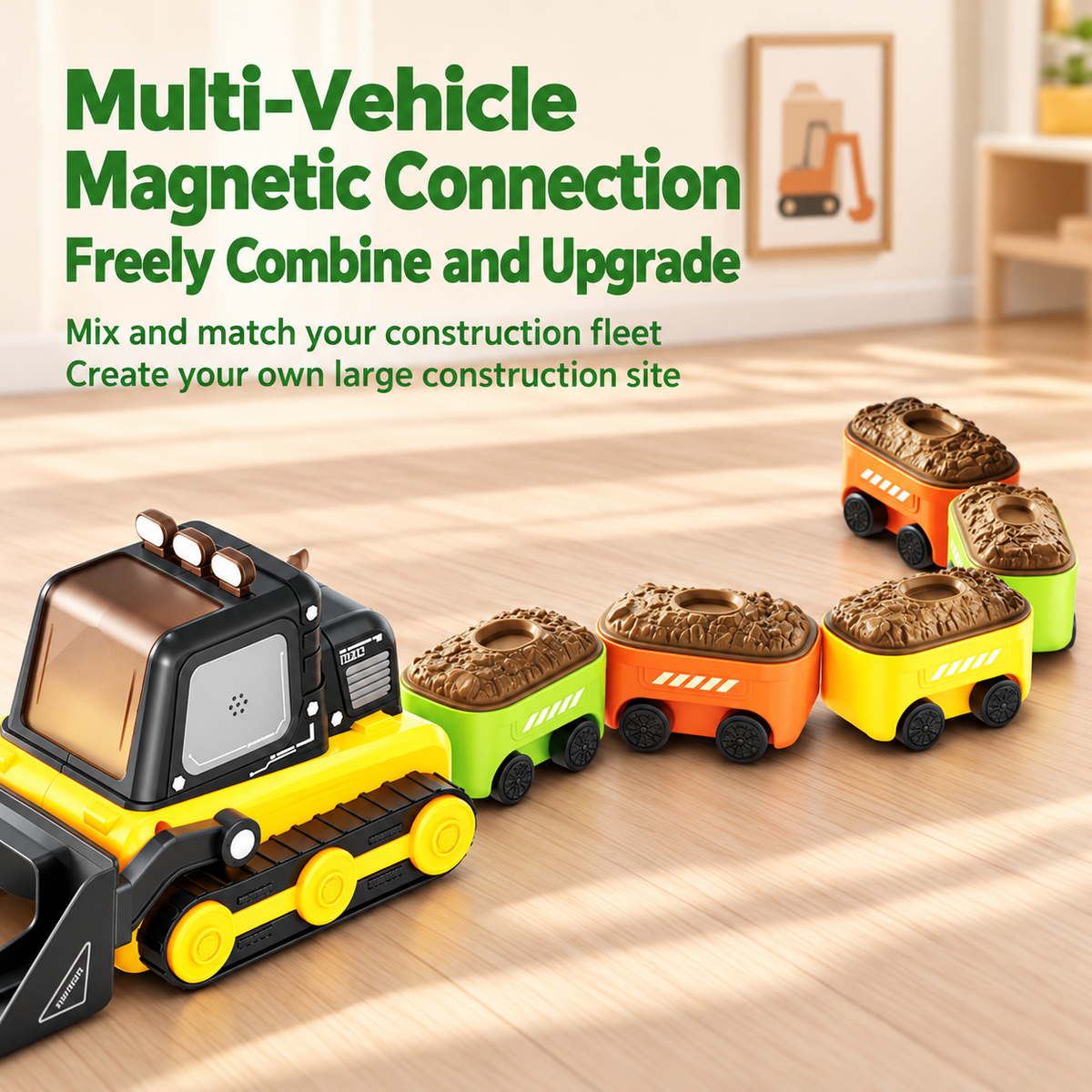 Magnetic RC Bulldozer Toy