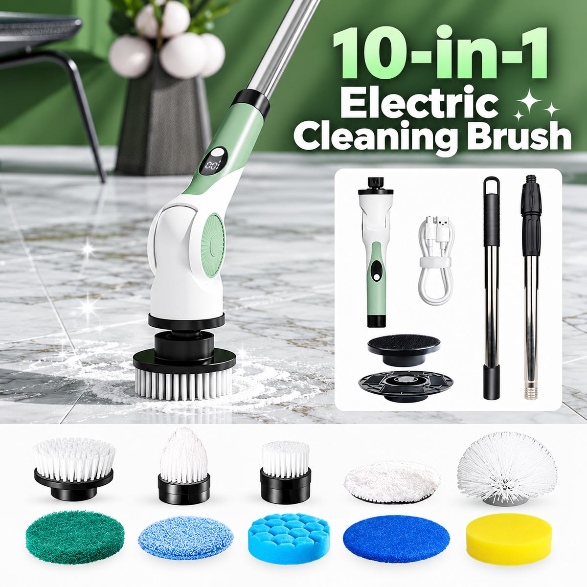 10-in-1 Electric Cleaning Brush