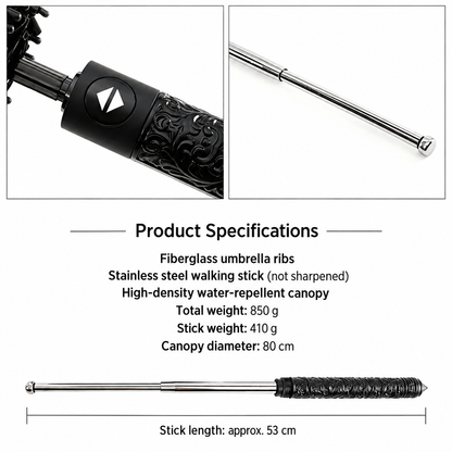 2-in-1 Walking Stick Umbrella