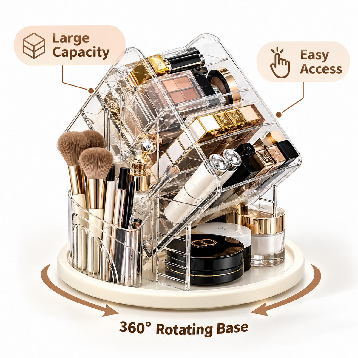 360° Rotating Makeup Organizer