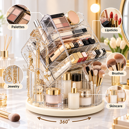360° Rotating Makeup Organizer