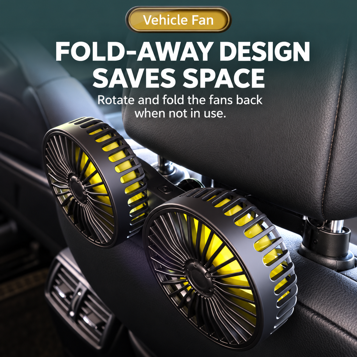 Dual-Head Car Fan