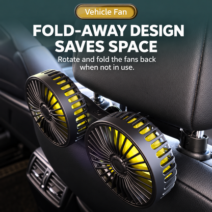 Dual-Head Car Fan