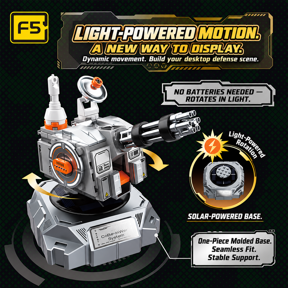 Solar-Powered Rotating Turret