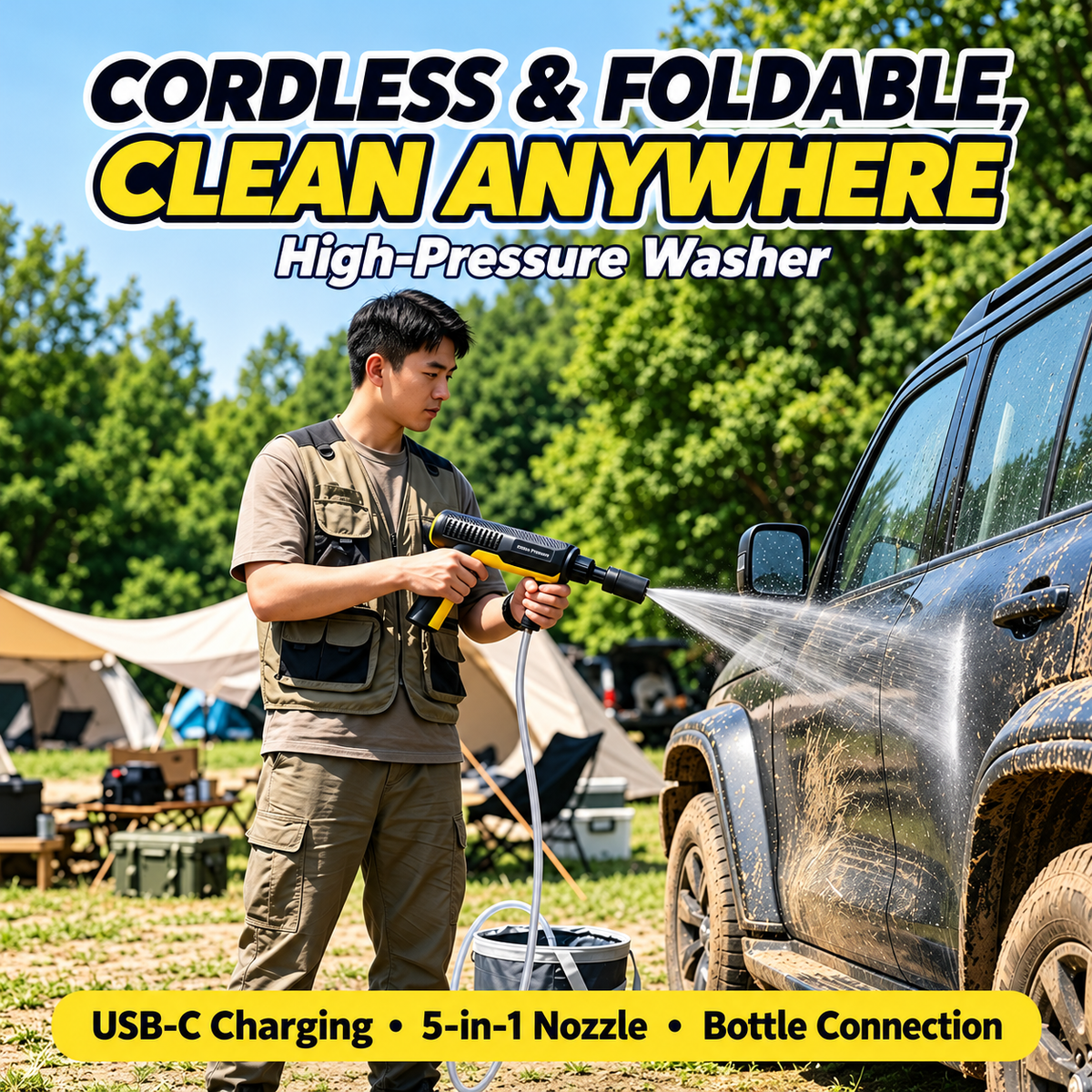 Foldable Cordless Pressure Washer