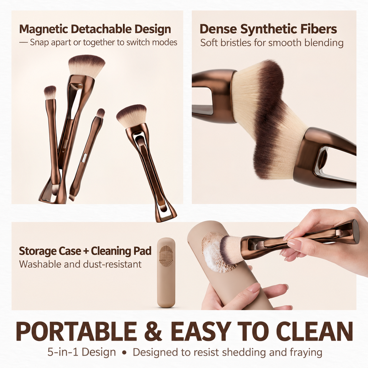 5-in-1 Magnetic Makeup Brush