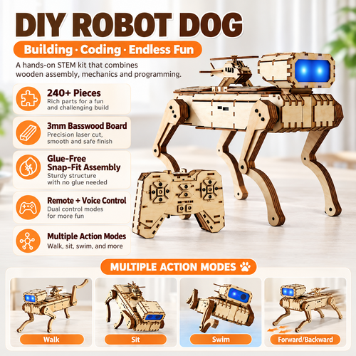 DIY Wooden Robot Dog Kit
